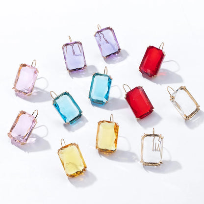 Transparent Resin Pendant Hanging Earring For Women Bohemia Trendy Geometric Square Acrylic Drop Dangle Earrings