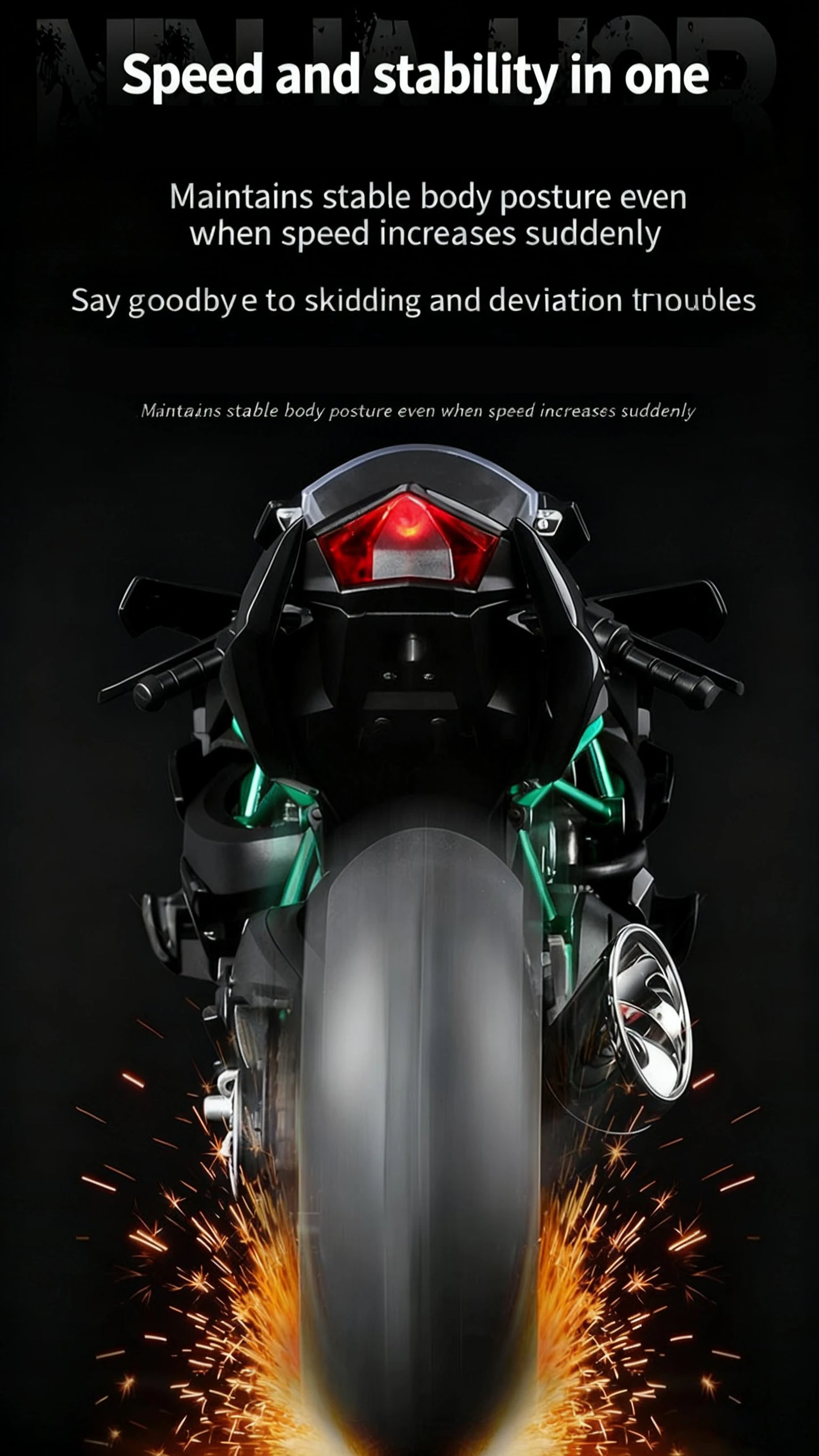 Key Control Diecast H2 H2R Sports Motorcycle Model 1 to 9 Scale