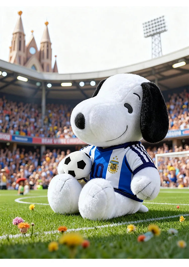 Kawaii Stuffed Doll Snoopy Football Plush Toy Cute Anime Character Stuffed Animal for Kids Birthday Gift and Cartoon Collection