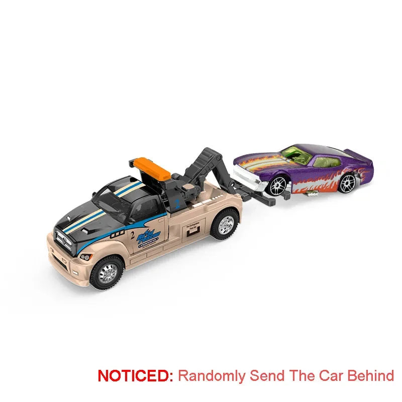 Scale 1:64 Container Alloy Trailer Model Toy Car Diecast Metal Movable Joint Pull Back Rescue Engineering Vehicles Gifts for