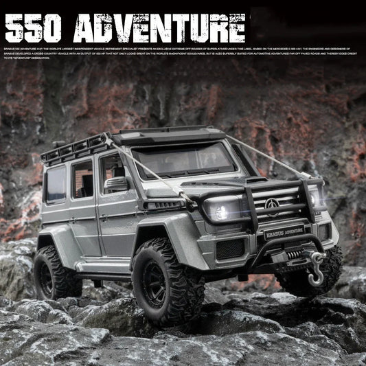 1:24 Alloy Diecast Toy Car Model G550 4X4 Adventure Edition Off Road Vehicle Model with Sound Light SUV Toy