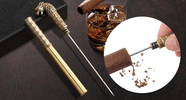 Cigar Humidor, Leather Travel Cigar Case, Include 4 Cigar Tubes & Humidifier, Cigar Draw Enhancer and Multifunction Cigar Cutter