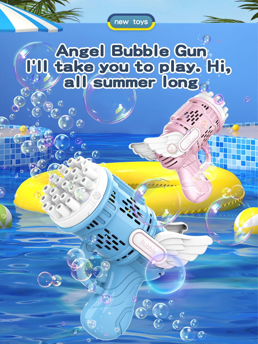 23 Hole Bubble Gun Handheld Electric Gatling Boys Girls Outdoor Little Kids Gift Toy (Not Include Bubble Liquid And Battery)