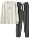 Women’s Winter Corduroy Cotton Pajama Set – Cute, Comfortable, Loose Long Sleeve Loungewear