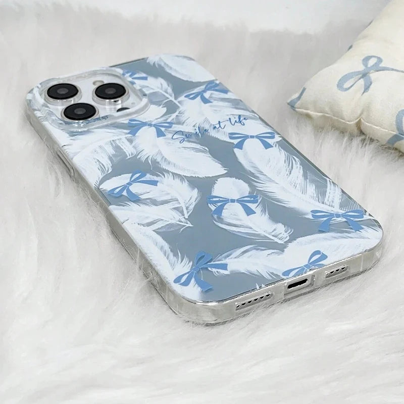 Case for iPhone 17 16 Butterfly Bow Print Phone Cases for iPhone 17 Air 15 14 16E Cover