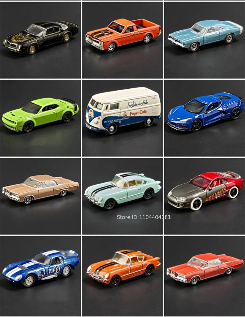 1:64 Scale JDM Corvette GT500 Firebird Daytona Stardust Alloy Diecast Models Toys Series Miniature Cars for 's Toy Gifts