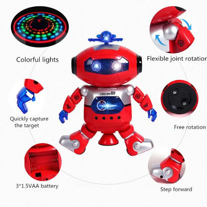 Kids Robot Rotating Dance Toys With Music LED Light Electronic Walking Toys for Boys Girls Birthday Christmas Gift