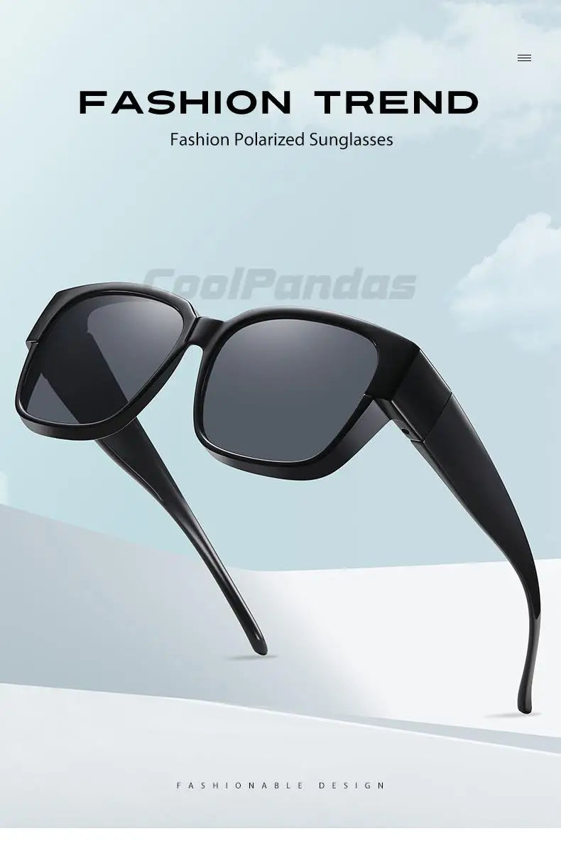 Fit Over Myopia Glasses Cover Polarized UV400 Anti-Glare Sunglasses for Men Women