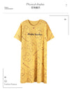 Women’s Cotton Nightgown – Korean Style Cute Print, Summer Short Sleeve Sleepwear Dress