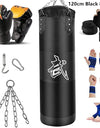 100/120cm Unfilled Heavy Punching Bag Professional Boxing Sandbag with Hanging Accessorie for MMA Muay Thai Kickboxing Taekwondo