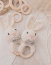 Baby Rattle Crochet Amigurumi Bunny Rattle Bell Newborn Knitting Gym Toy Educational Teether Baby Mobile Rattle Toy 0-12 Months