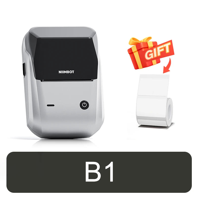 B1 Thermal Label Printer, Bluetooth Wireless Sticker Maker 20–50mm, Portable Inkless Barcode & QR Code Label Printer