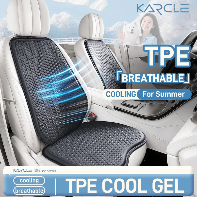 Summer Car Seat Covers TPE Cold Gel Seat Pad 3D Honeycomb Cool Seat Cushion Anti-Slip Auto Seat Covers Cooling Seat Mat