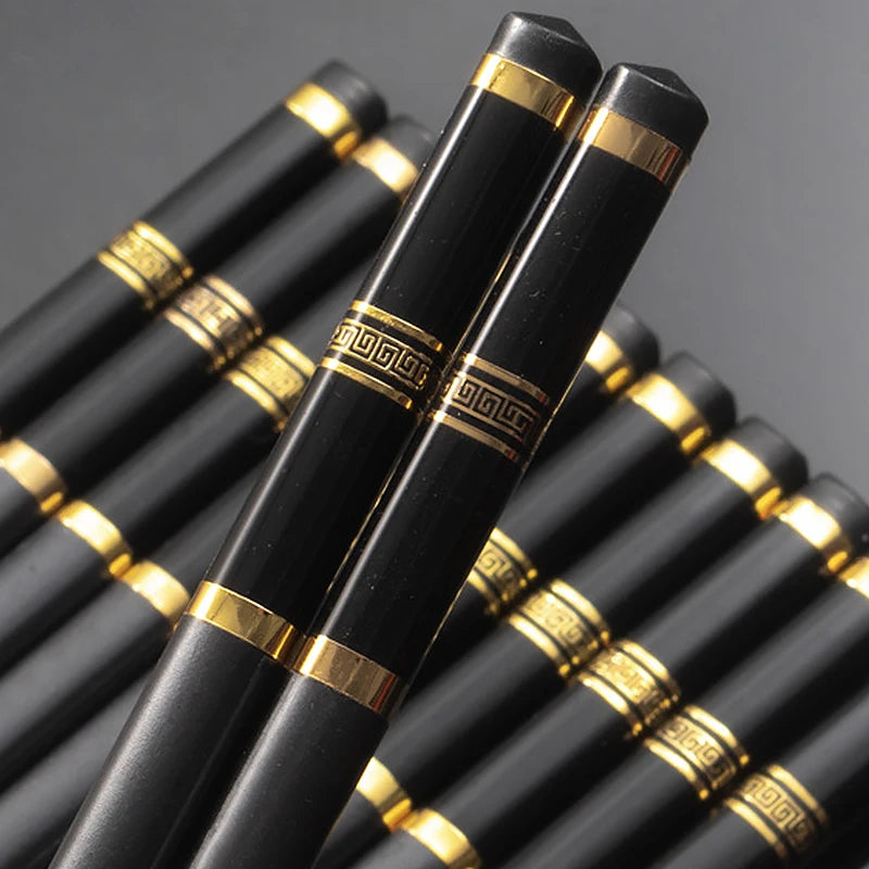 High Quality Black Alloy Chinese Chopsticks Food Sushi Chop Sticks for Home Restaurant Metal Chopstick Sets Kitchen Tableware