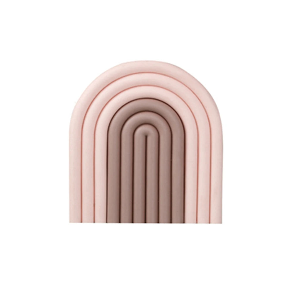 Non-Slip Rainbow Shape Tableware Insulation Mat Silicone Heat insulation Pad Tableware Placement Stackable Coffee Cup Coasters
