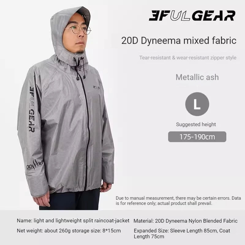 Lightweight Waterproof Hiking Rain Jacket and Pants Set with Hood