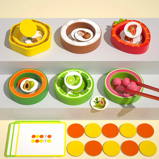 Wooden Fruit Sorting and Colour Matching Montessori Learning Toy