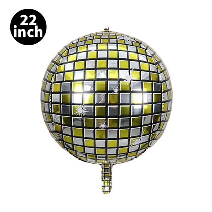 5 Pcs 22 Inch 4D Disco Retro Rock Ballroom Metal Balloons Wedding Birthday Decoration Baby Shower Helium Balloons Party Supplies