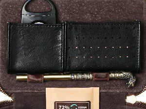 Cigar Humidor, Leather Travel Cigar Humidor, Include Cedar Wood Slot Tray, Cigar Draw Enhancer and Multifunction Cigar Cutter