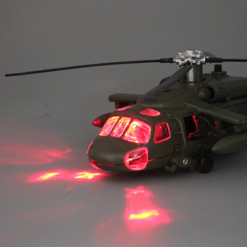 Black Hawk Armed Helicopter Diecast Alloy Model Metal Aircraft Ornament