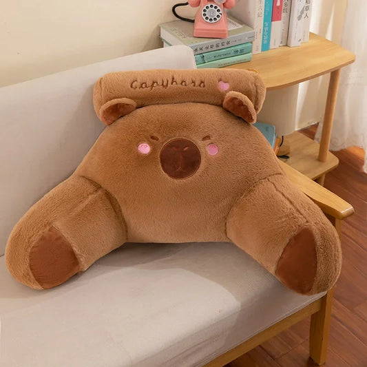 Kawaii Capybara Plush Pillow 70x50 cm Soft Backrest Cushion