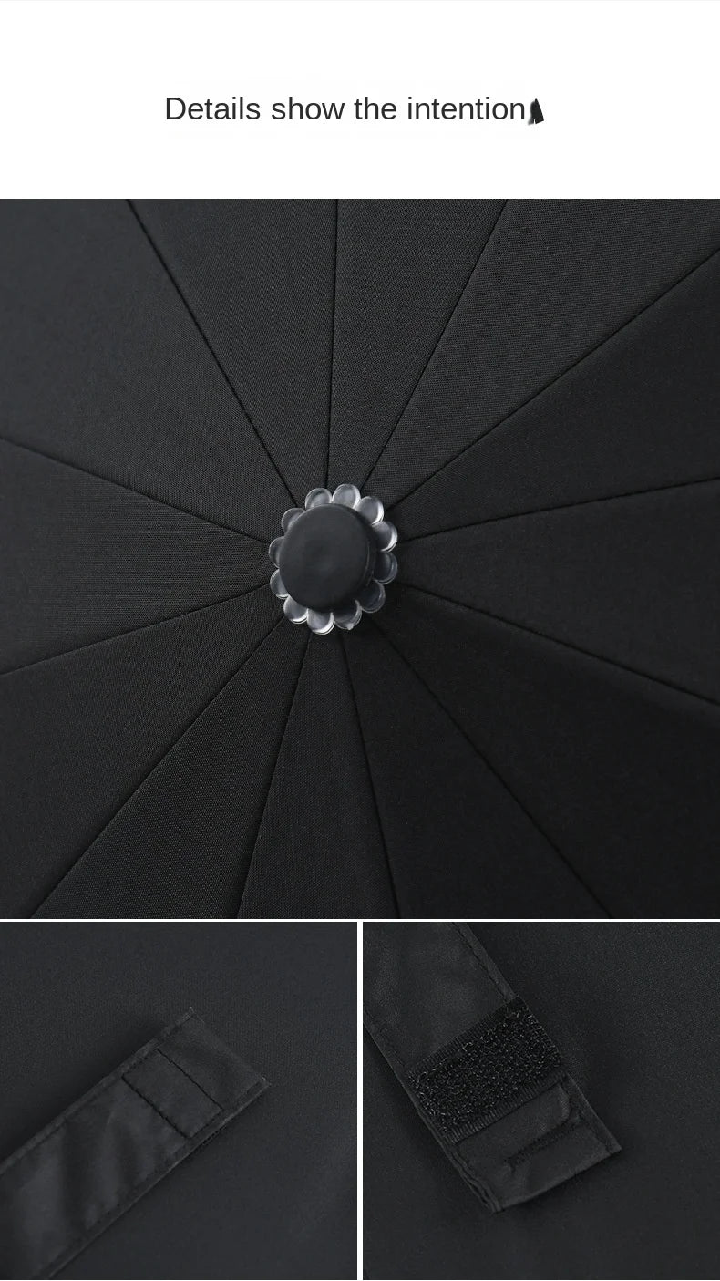 60 Rib Reinforced Large Folding Umbrella Thick Fabric Windproof Sun Rain Protection Travel Business Umbrella