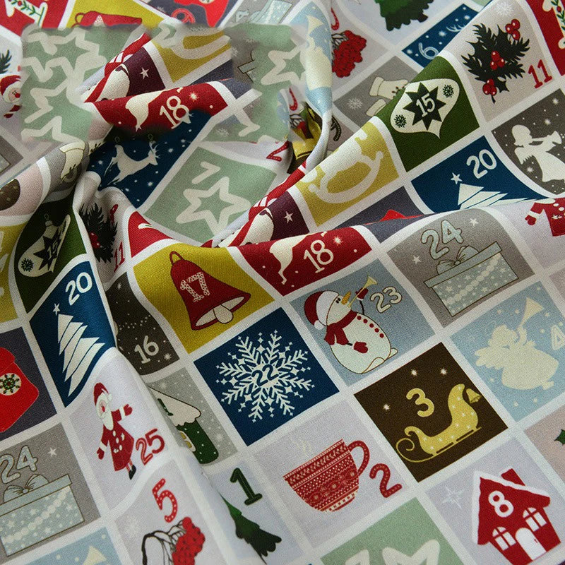 Pure Cotton Digital Printing Christmas Flower 60SManual DIY Decorate Fabric Pillow Clothes Christmas Theme Autumn and Winter New