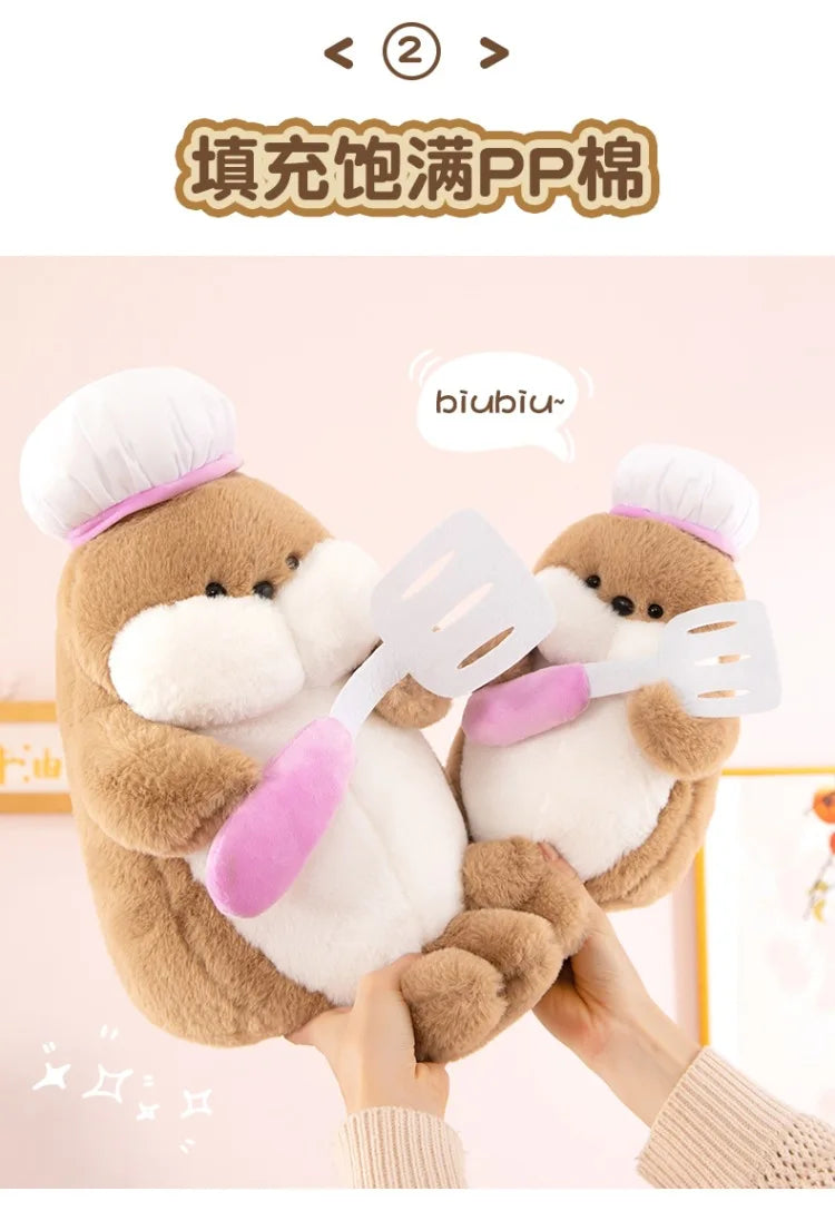 50cm Kawaii Plush Toy Stuffed Doll Anime Chef Seal Cute Large Animal Doll Kids Birthday Gift for Children Plushie Toy