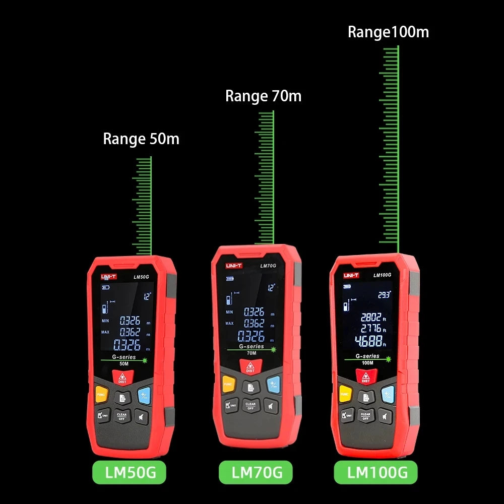 LM50G Handheld Green Laser Rangefinder Indoor and Outdoor Universal Measuring Electronic Ruler 50m 70m 100m