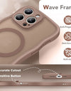 For iPhone 15 Pro Max Case Curly Wave Frame Shape Design Camera Protection Drop Shockproof Compatible with MagSafe Phone Case
