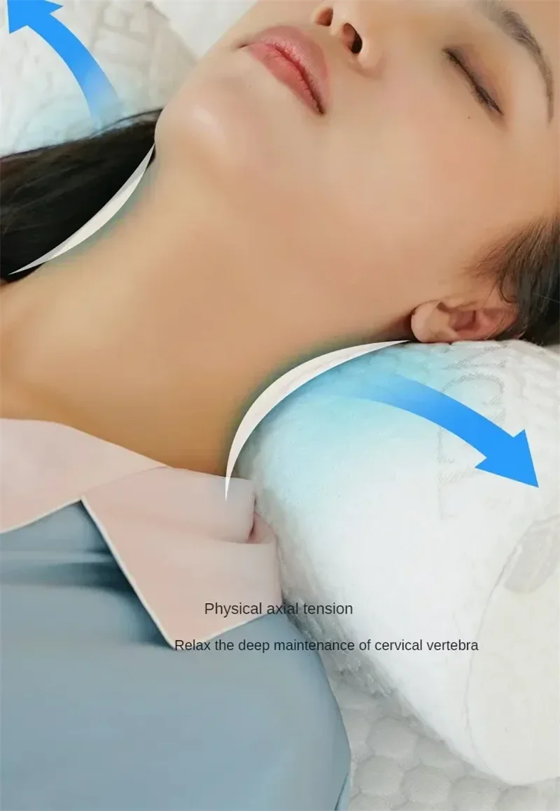 Slow Rebound Memory Foam Head Pillow Soft Cervical Pain Relief Round Pillows Multifunctional Relax Support Pillow for Leg Waist