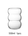 1/2/4pcs Wave Shape Glass Cup Tumbler Beverage Beer Glasses Heat-resistant Clear Drinking Glasses For Juice Coffee Cocktail