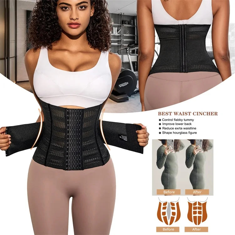 Double-Layer Waist Trainer Belt for Women – Slimming Tummy Wrap & Workout Shapewear