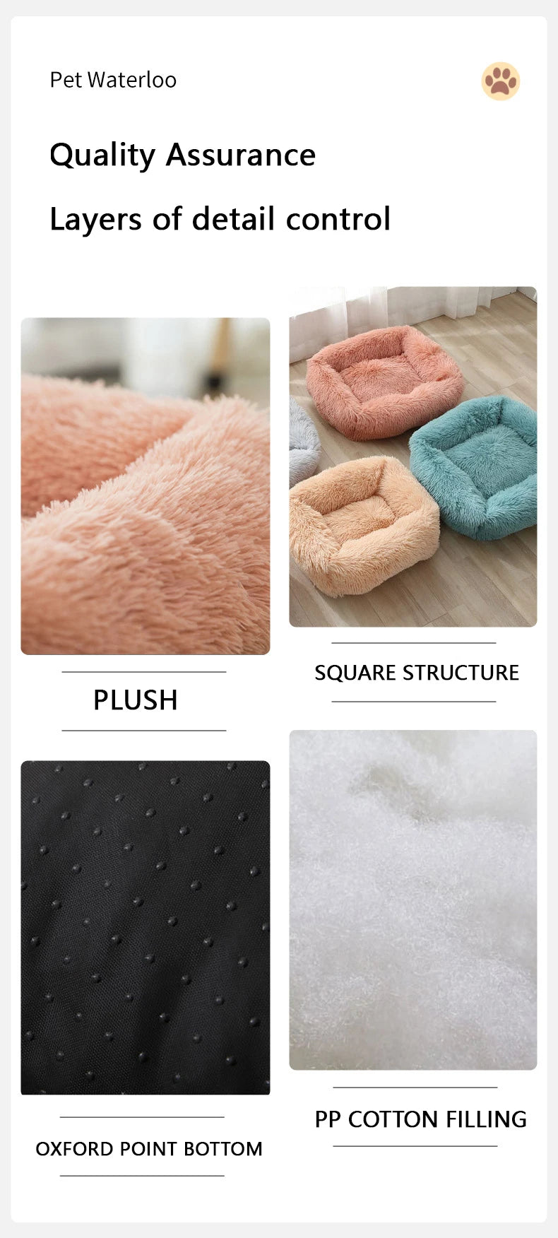 Plush Fluffy Pet Bed Sofa Cushion for Dogs and Cats