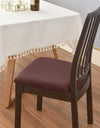 4pcs/set Stretch Dining Chair Seat Covers Jacquard Elastic Upholstered Chairs Cushion Slipcover Anti-Dirty Protector Removable