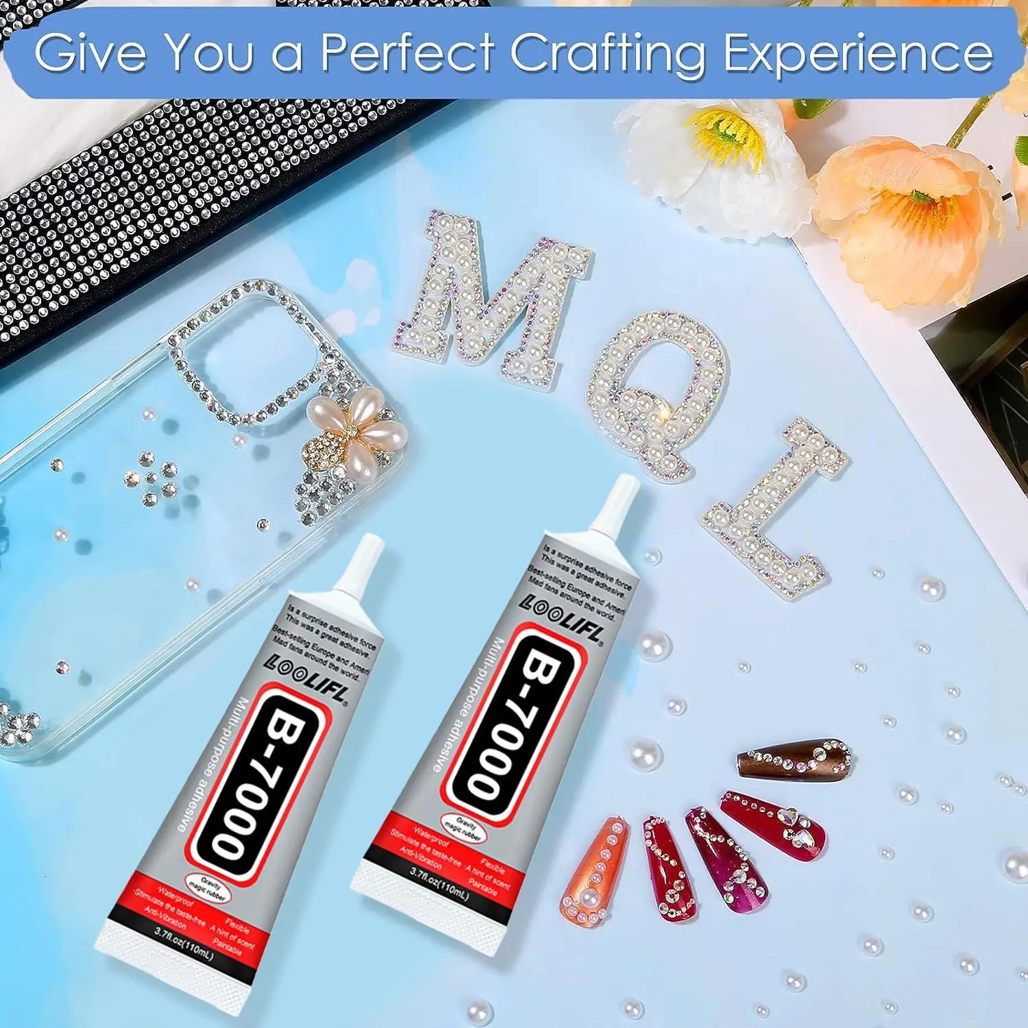 Glue, mobile phone screen glue, suitable for jewellery, house building models, dried flowers, wooden frames, fabrics, cardboard, woolen materials, universal crafts creative soft glue, anti-clogging design , 110ml