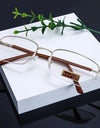 Men Reading Glasses Presbyopia Eyewear Full Frame Anti-Scratch Diopter Gold Color Glasses Unisex Multiple Degrees