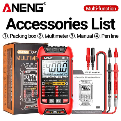 Capacitor Tester Resistance Current Voltage Multimetro 4000 Counts Instruments Meter Multimeters NCV Backlight Tools