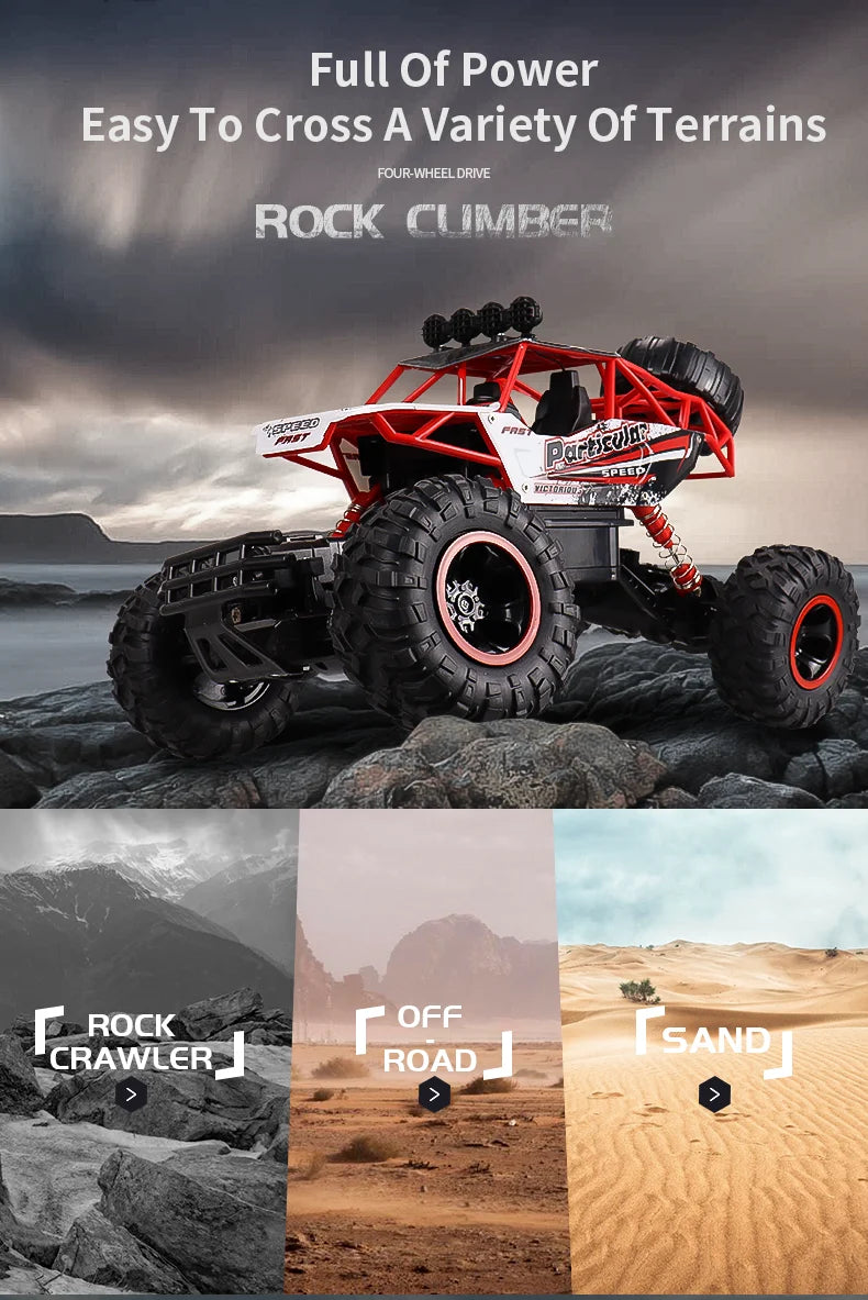 112 Scale Four Wheel Drive RC Monster Truck With LED Lights