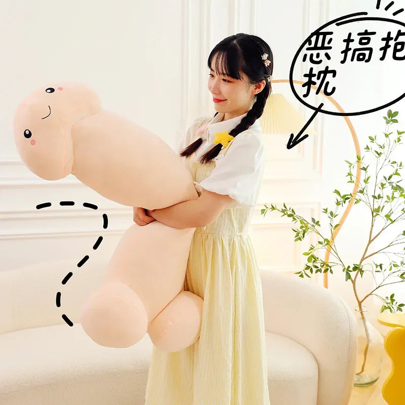 105cm Big Size Trick Penis Plush Kawaii Soft Simulation Dick Plushie Real-life Penis Pillow Sexy Hugging Pillow Girlfriend Gifts