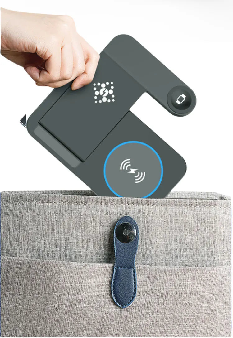 Portable Desktop Mobile Phone Wireless Charger Station 3In1 4 3 In One 3 In 1 Folding Megnetic Foldable 10W 15W Wireless Charger