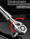 Telescopic Socket Ratchet Wrench for Automotive Repair Adjustable Head Ratchet Set 72 Tooth Quick Release Wrench Manual Tool