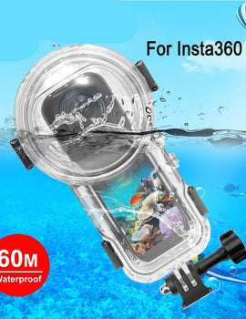 Waterproof Diving Case For Insta360 X5 Sports Camera, 60m Underwater Sealed Waterproof Housing Invisible Transparent Shell