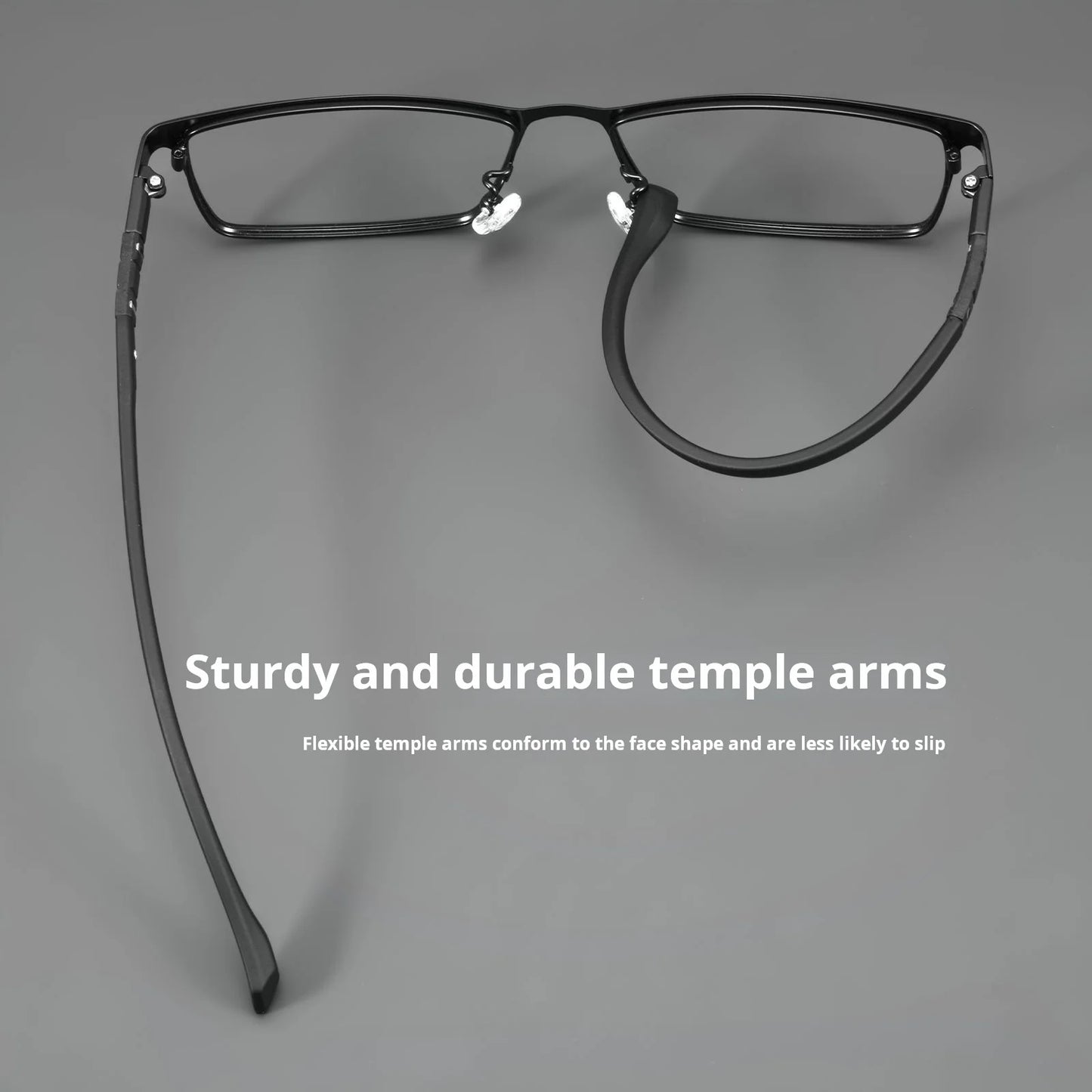 Retro Square Lightweight Alloy Eyeglasses Frames for Men