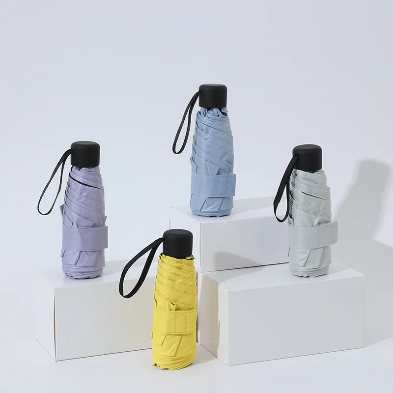 Ultralight Mini Pocket Women's Small Windproof Folding Umbrella Travel Compact Rain Men's Umbrella Sunscreen Umbrella Outdoor Um