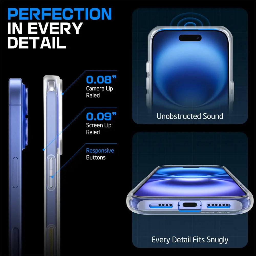 For iPhone 16 Plus Case with Camera Control Capture Button UB Mag Slim Clear Shockproof  MagSafe Phone Case