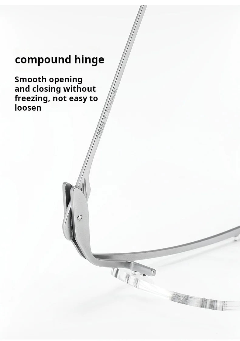 Mens Lightweight Titanium Rimless Square Eyeglasses Frames