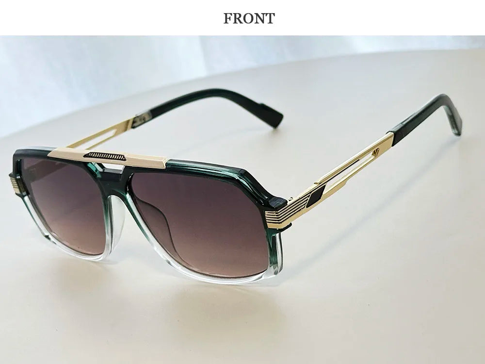 Vintage Square Alloy Frame Sunglasses With UV400 Protection