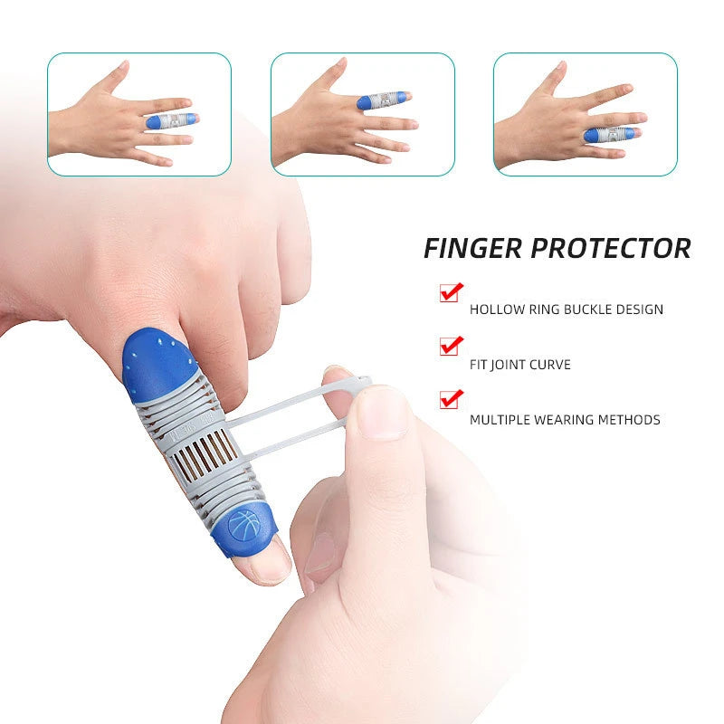 1 Pcs Finger Splint Brace Hollow Out Type Finger Brace Sleeve for Basketball Sports Decrease Pressure Finger Support Tape