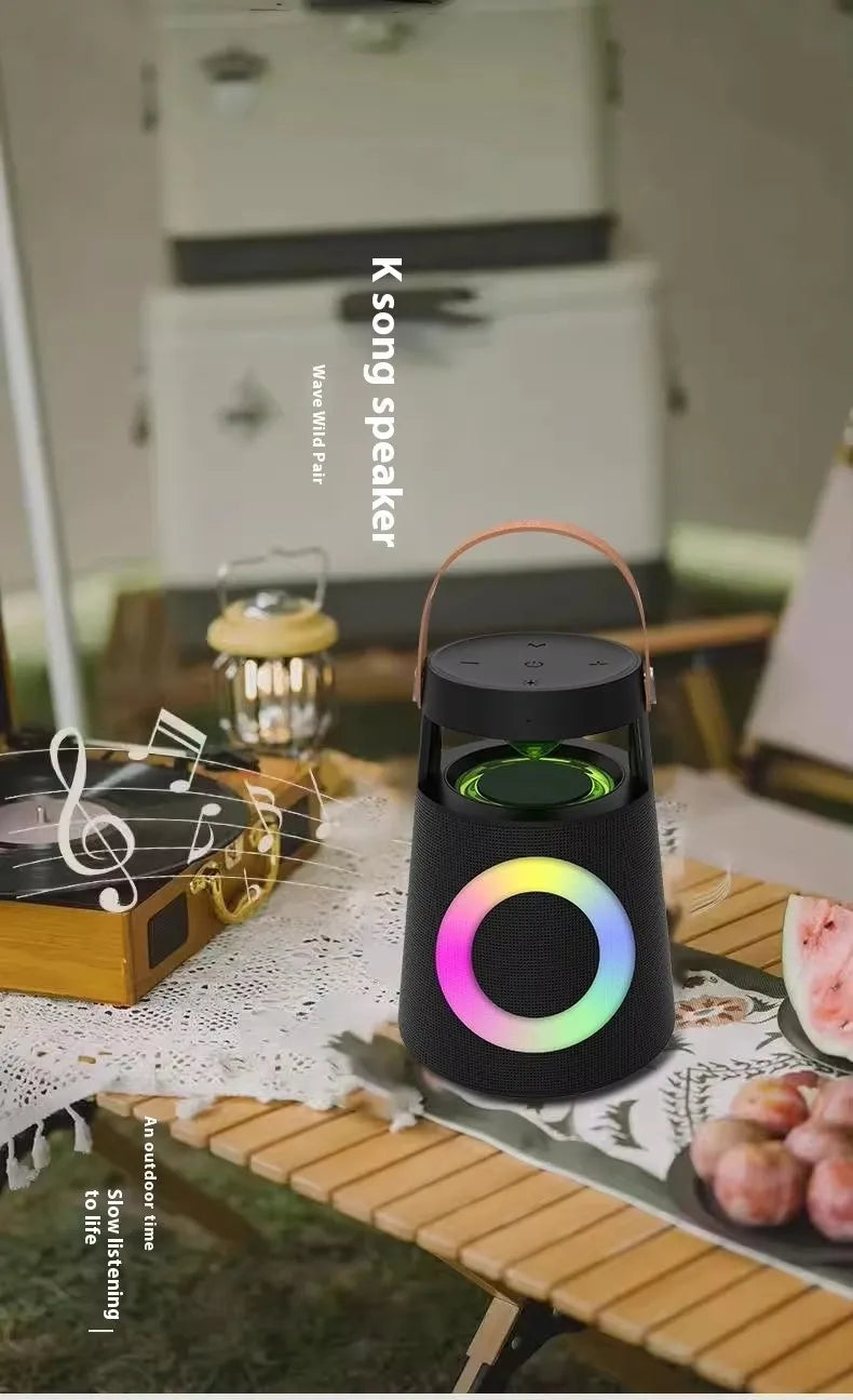 Wireless Bluetooth Speaker Outdoor Portable Camping RGB Color Light Rechargeable Wireless Speaker Home Party Music Player